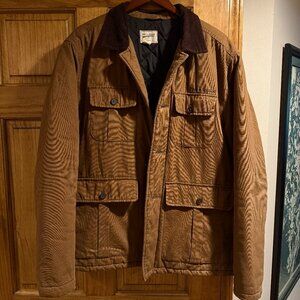 Field & Stream Mens Tan Quilted Hunting Jacket Size Large Winter Coat